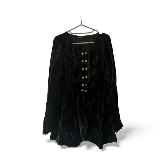 F r e e People Black Velvet Military Jacket | Top - Picture 2 of 8